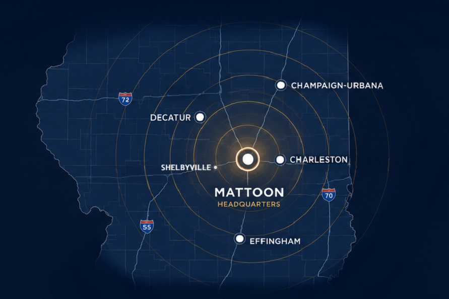 Map of area serviced by Erickson Property Maintenance